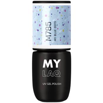 MYLAQ UV Gel Polish gelový lak na nehty odstín My Blue Dots 5 ml