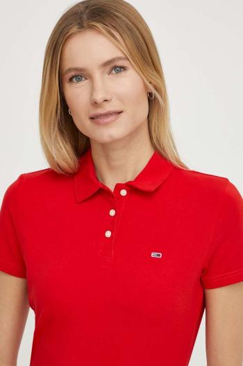 Polo tričko Tommy Jeans červená barva, DW0DW17220