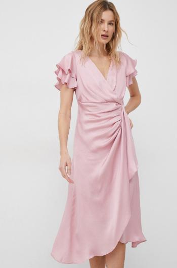 Šaty Dkny růžová barva, midi