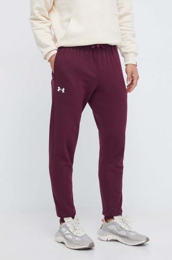 Tepláky Under Armour vínová barva, hladké, 1379774