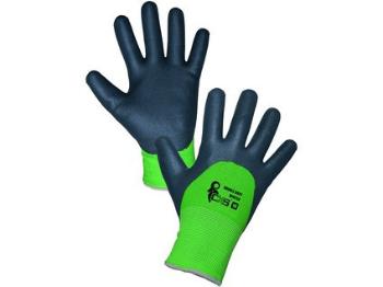 Povrstvené zimní rukavice ROXY DOUBLE WINTER, černo-zelené, vel. 10