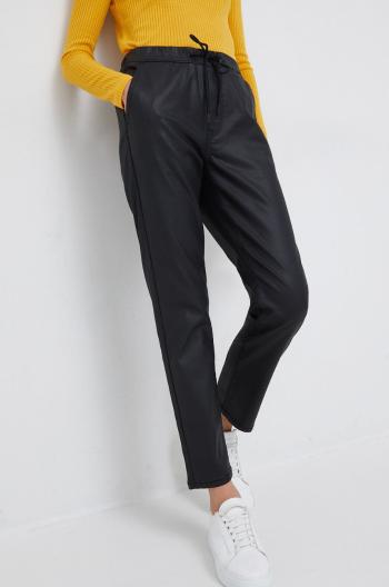 Kalhoty Pepe Jeans dámské, černá barva, jednoduché, high waist