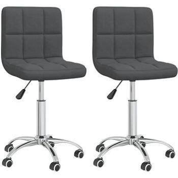 Otočné jídelní židle 2 ks tmavě šedé textil, 334324 (334324)