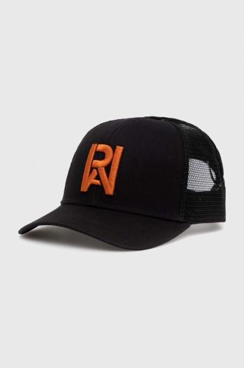 Bavlněná baseballová čepice G-Star Raw černá barva, s aplikací