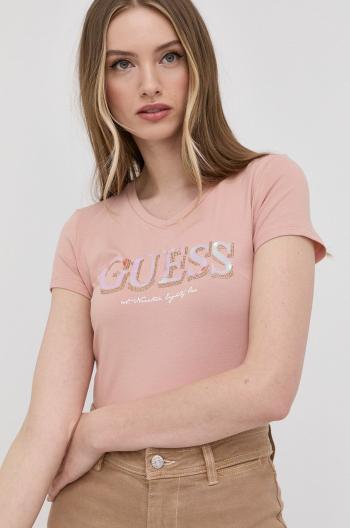 Tričko Guess dámský, růžová barva