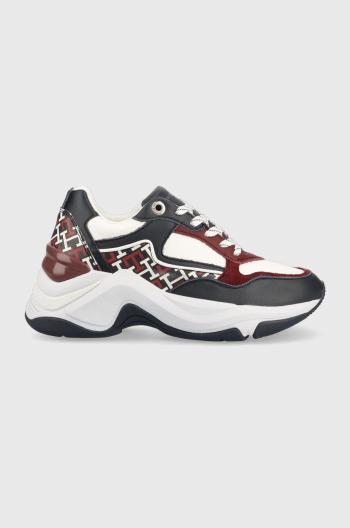 Sneakers boty Tommy Hilfiger Chunky Sneaker Monogram , tmavomodrá barva