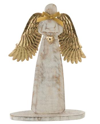 Dřevěný anděl  se zlatými křídly - 28*38*2cm 85244