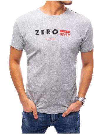 Světle šedé pánské tričko s potiskem zero vel. M