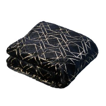 TP Mikroflanelová deka Premium s dekorativním vzorem 150x200 - Černá