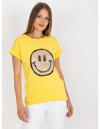 Dámské tričko s potiskem a krátkým rukávem FRANKIE žluté 