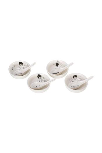 Sada misek se lžícemi Pols Potten Undressed Bowls 200 ml 4-pack