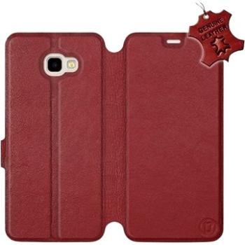 Flip pouzdro na mobil Samsung Galaxy J4 Plus 2018 - Tmavě červené - kožené -   Dark Red Leather (5903226518111)