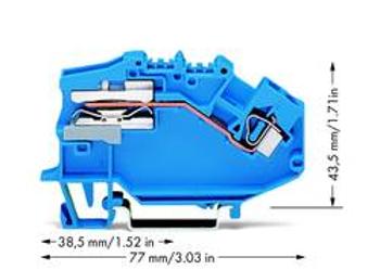 Oddělovací svorka WAGO 781-613, osazení: N, pružinová svorka, 6 mm, modrá, 50 ks