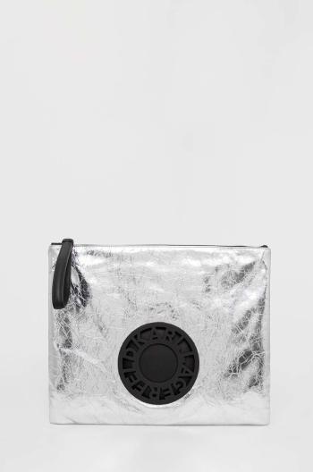 Kožená psaníčko Karl Lagerfeld stříbrná barva