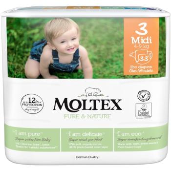 Moltex Pure & Nature Midi Size 3 jednorázové EKO pleny 4-9 kg 33 ks