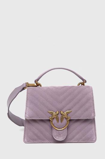 Semišová kabelka Pinko fialová barva