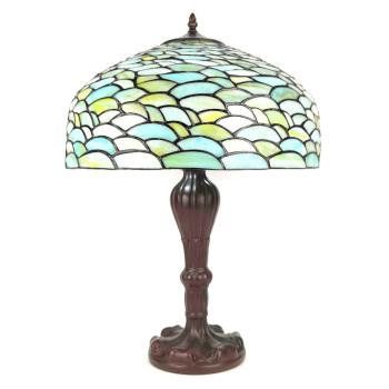 Patelová zeleno-tyrkysová Tiffany lampa Turqui - Ø 41*58 cm E27/max 2*60W 5LL-6135