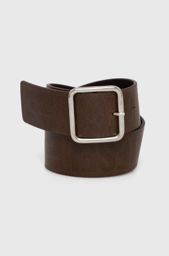 Kožený pásek Diesel LOGO B-ILLY II BELT pánský, hnědá barva, X08946.PR505