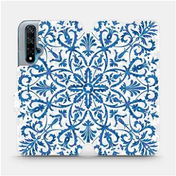 Flipové pouzdro na mobil Huawei Nova 5T - ME01P Modré květinové vzorce (5903516056286)