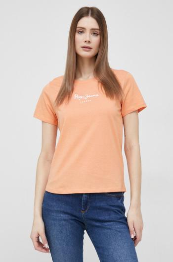 Bavlněné tričko Pepe Jeans Wendy oranžová barva