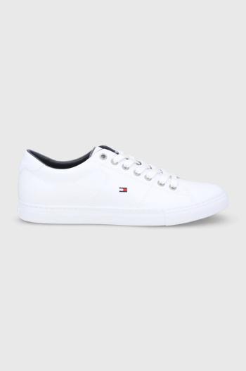 Kožené boty Tommy Hilfiger ESSENTIAL SNEAKER LTH bílá barva, FM0FM02157