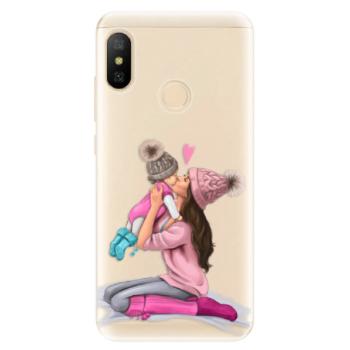 Odolné silikonové pouzdro iSaprio - Kissing Mom - Brunette and Girl - Xiaomi Mi A2 Lite