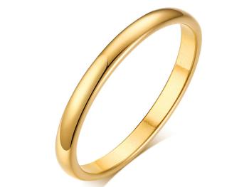 Ziskoun Decentní prsten z chirurgické oceli - Zlatý SR205 Velikost: 10