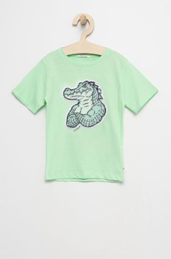 Dětské bavlněné tričko Tom Tailor zelená barva, s aplikací