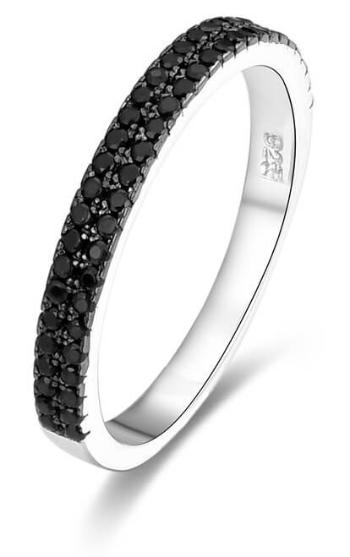 Beneto Módní prsten s černými zirkony AGG386 54 mm