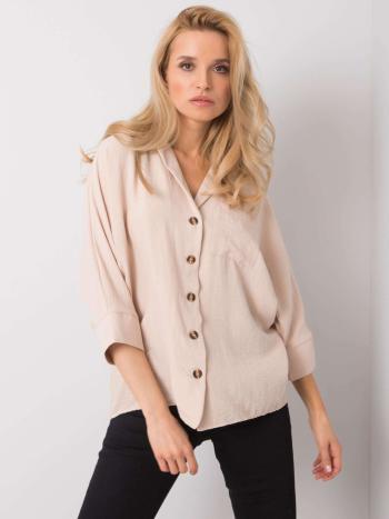 BÉŽOVÁ DÁMSKÁ KOŠILE 328-KS-4062.80-BEIGE Velikost: L