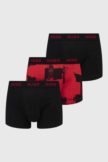 Boxerky HUGO 3-pack pánské, červená barva, 50480170