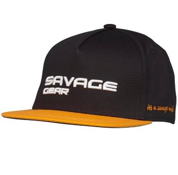 Savage gear kšiltovka flat peak 3d logo cap one size black ink