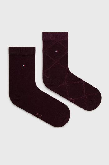 Ponožky Tommy Hilfiger (2-pak) dámské, fialová barva