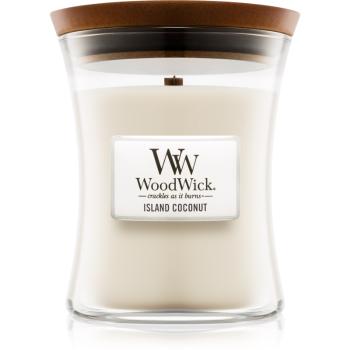 Woodwick Island Coconut vonná svíčka s dřevěným knotem 275 g