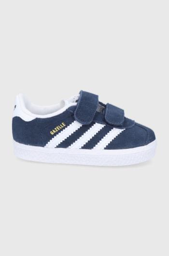 Dětské semišové boty adidas Originals CQ3138 tmavomodrá barva