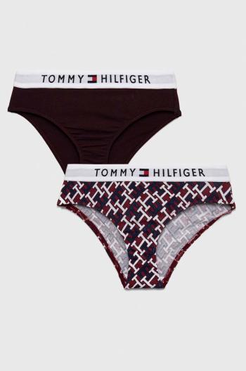Dětské kalhotky Tommy Hilfiger 2-pack vínová barva