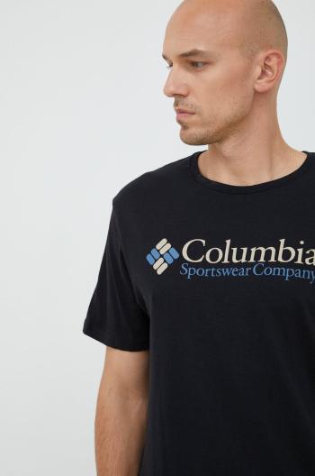 Tričko Columbia černá barva, s potiskem