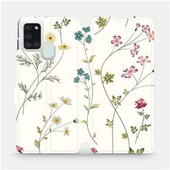 Flipové pouzdro na mobil Samsung Galaxy A21S - MD03S Tenké rostlinky s květy (5903516286782)