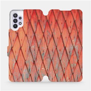 Flipové pouzdro na mobil Samsung Galaxy A32 5G - MK01S Oranžový vzor dřeva (5903516615476)