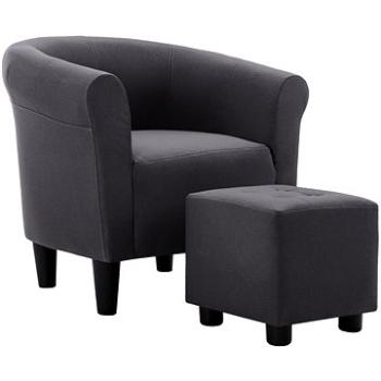 2dílná sada křeslo a stolička černá textil (248037)