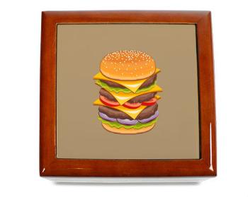 Dřevěná krabička Hamburger