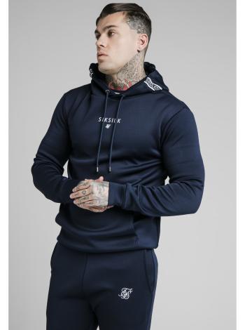 Tmavě modrá pánská mikina s kapucí HOODIE OVERHEAD FIT MUSCLE ELEMENT