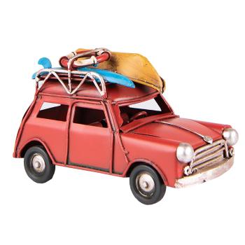 Červený mini retro model auto - 11*5*7 cm 6Y4956
