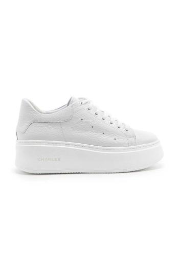 Kožené sneakers boty Charles Footwear bílá barva