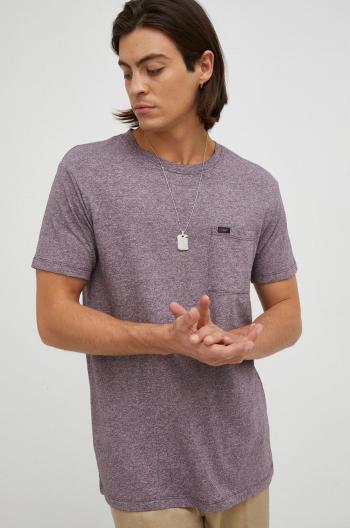 Bavlněné tričko Lee fialová barva