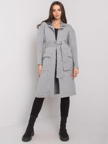 DLOUHÝ ŠEDÝ KARDIGAN S OPASKEM JUDITH LC-SW-844.33X-GREY Velikost: ONE SIZE