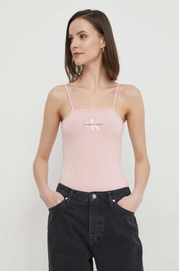 Body Calvin Klein Jeans dámské, růžová barva, J20J223421