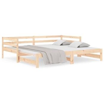 Výsuvná postel 2× (80 × 200) cm masivní borové dřevo, 814694 (814694)