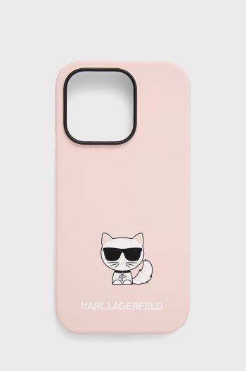 Obal na telefon Karl Lagerfeld Iphone 14 Pro 6,1" růžová barva