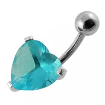 Šperky4U Stříbrný piercing do pupíku - srdíčko - BP01012-Q